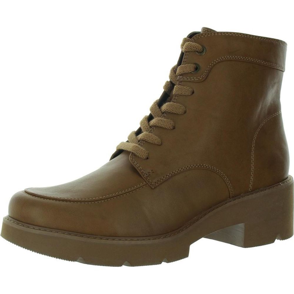 Naturalizer Womens Catherine Tan Zipper Faux Leather Ankle Boots Shoes Used